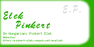 elek pinkert business card